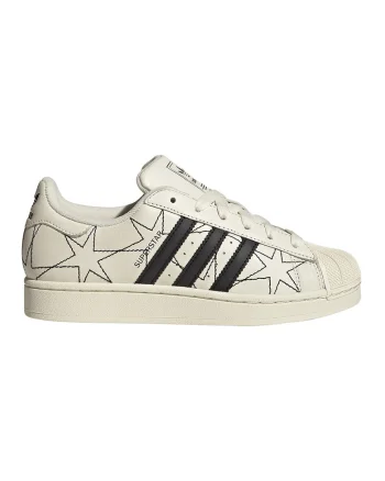 Pantofi sport Superstar II de piele cu model inimi cusute, Alb murdar