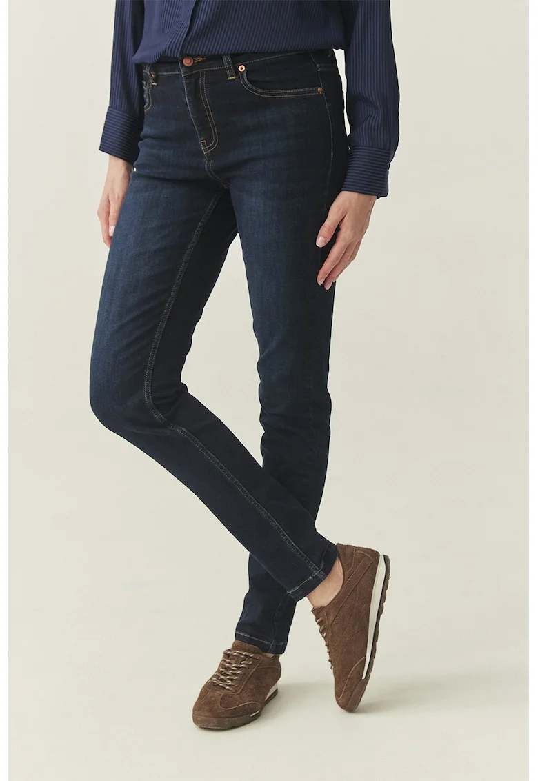 Blugi skinny cu talie medie, Albastru ultramarin