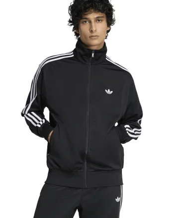 Bluza de trening cu fermoar si guler inalt Firebird, Negru/Alb optic