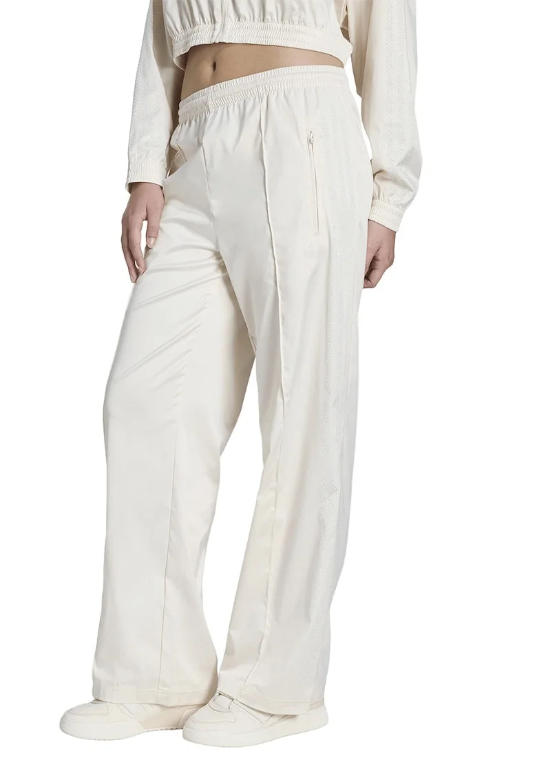 Pantaloni de trening cu benzi contrastante, Alb