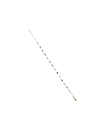 Bratara din Aur Galben, Alb, Roz de 18 k cu Bile si Lant Diamantat, Ajustabila,  1.54g
