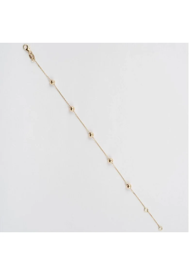 Bratara din Aur Galben de 18 kt cu Bile, Ajustabila,  1.12g