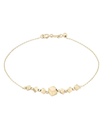 Bratara din Aur Galben de 18 kt cu Elemente Cuburi,  1.30g