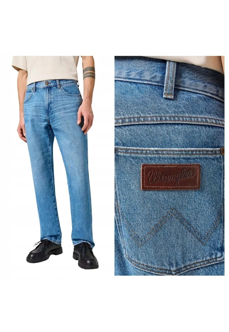 Blugi Barbati,  Frontier, Loose Fit, Talie Medie, Fermoar, Lungi, 5 Buzunare, Bumbac, W36-L32 US, Albastru