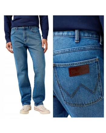 Blugi Barbati,  Frontier, Regular Fit, Talie Medie, Lungi, Cu Fermoar, 5 Buzunare, Bumbac, Albastru, Albastru