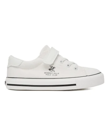 Pantofi sport baieti,  velcro, alb, tesatura