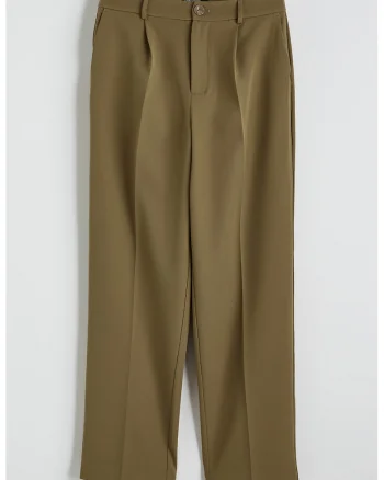 Pantaloni eleganti cu talie inalta, Verde masliniu