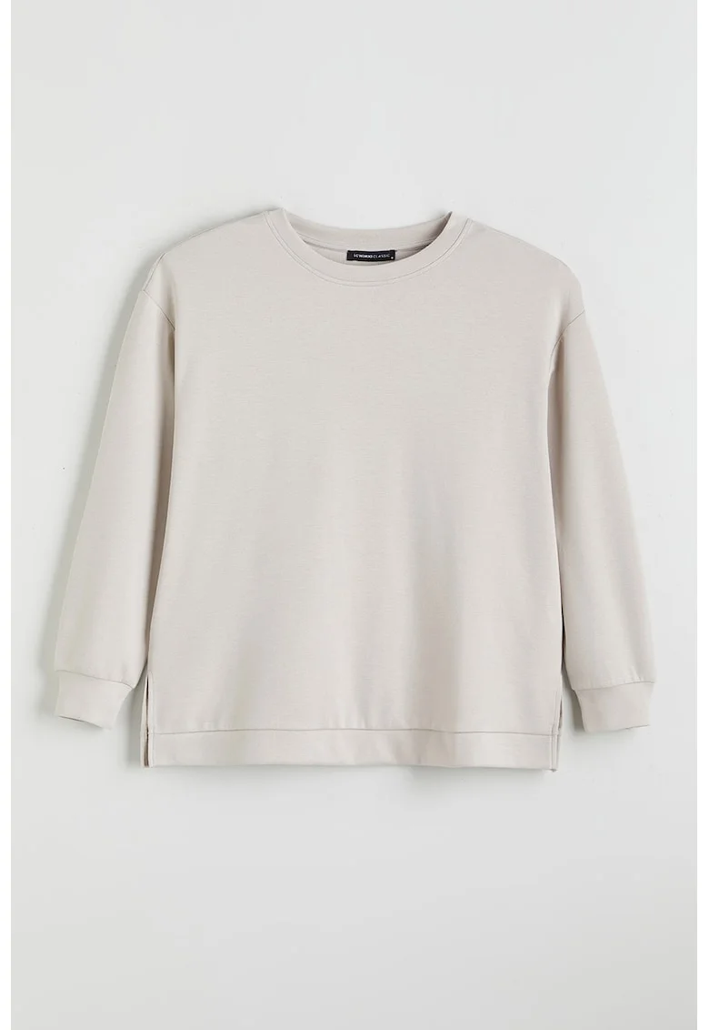 Bluza de trening supradimensionata cu maneci cazute Classic, Grej