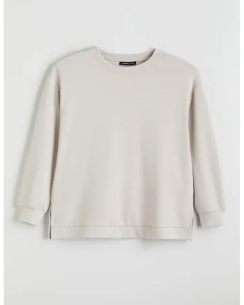 Bluza de trening supradimensionata cu maneci cazute Classic, Grej