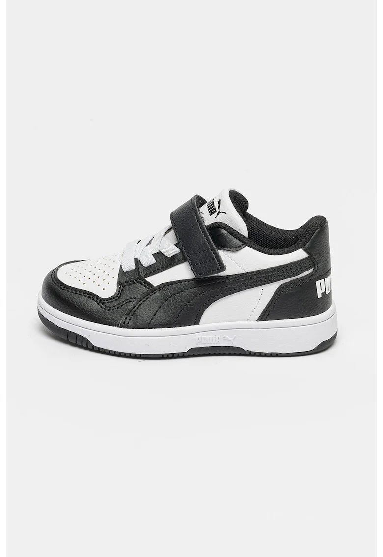 Pantofi sport din piele ecologica cu inchidere velcro Reb-L AC+ PS, Alb/Negru