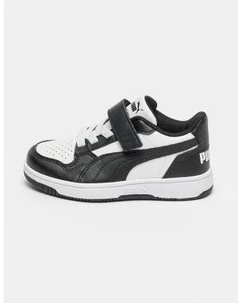 Pantofi sport din piele ecologica cu inchidere velcro Reb-L AC+ PS, Alb/Negru