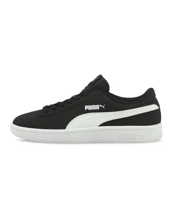 Pantofi sport de piele nabuc ecologica Smash v2 Buck, Alb/Negru