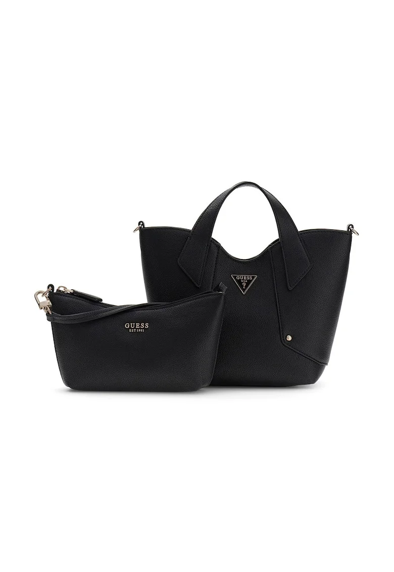 Geanta tote din piele ecologica cu etui detasabil Darcy, Negru