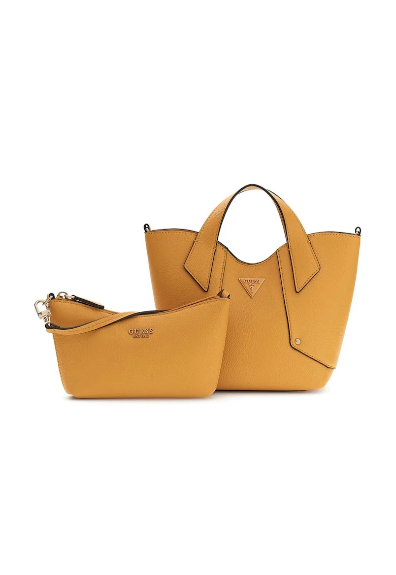 Geanta tote din piele ecologica cu etui detasabil Darcy, Maro deschis