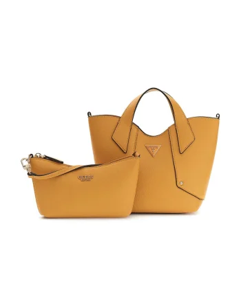 Geanta tote din piele ecologica cu etui detasabil Darcy, Maro deschis