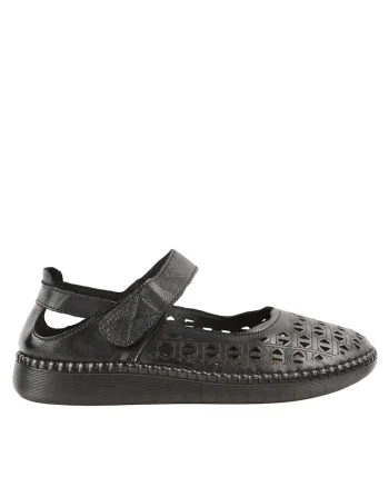 Pantofi casual, dama,  S9686 negru, piele naturala, Negru