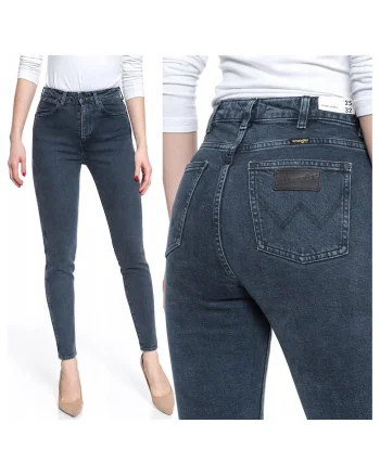 Blugi Dama,  Skinny, Bumbac, Lungi, Albastru