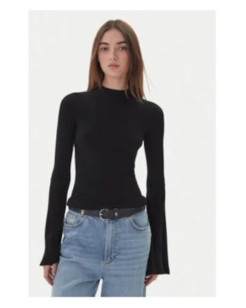 Bluza dama,  viscoza/poliamida, Negru