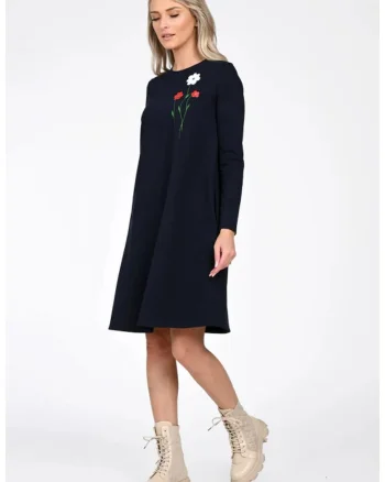 Rochie Dama,  A-Line, cu Pictura Realizata Manual V364A