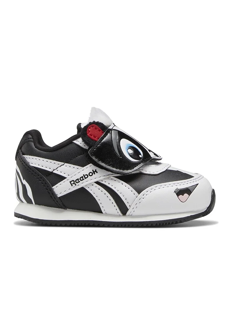 Pantofi sport de piele ecologica cu velcro Royal Classic, Alb/Negru