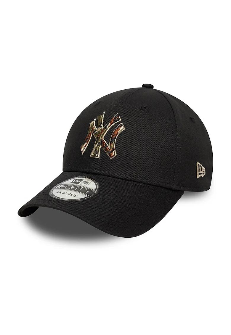 Sapca baseball cu logo cu model camuflaj 9Forty NY Yankees, Negru