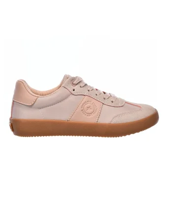 Pantofi sport low-cut din piele ecologica, Roz somon