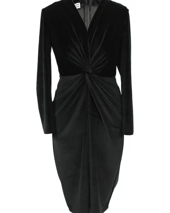 Rochie cambrata cu model rasucit, Negru