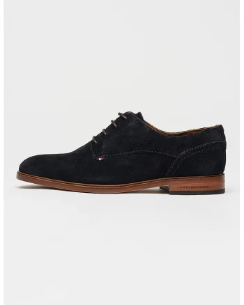Pantofi Derby de piele intoarsa, Negru/Caramel