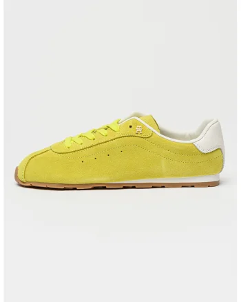 Pantofi sport Bella low-cut din piele intoarsa, Verde lime