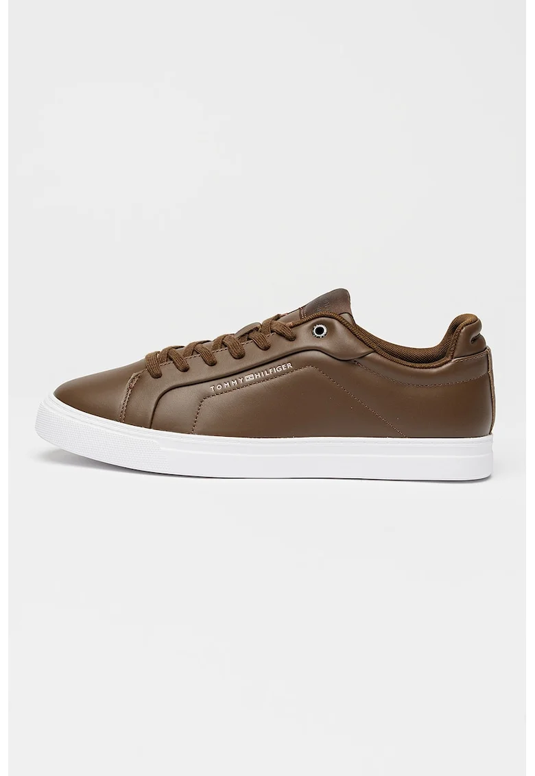 Pantofi sport Icou Court de piele, Maro inchis/Alb optic