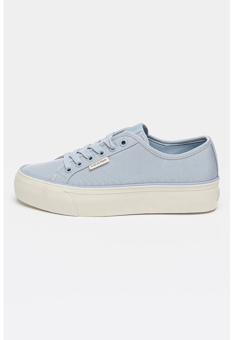 Pantofi sport low-cut flatform, Albastru pastel/Bej deschis