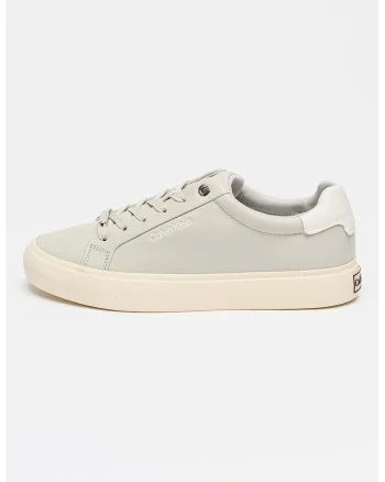 Pantofi sport de piele cu siret si logo Vulc, Crem/Bej deschis