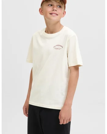 Tricou de bumbac cu imprimeu pe spate, Coral/Alb murdar