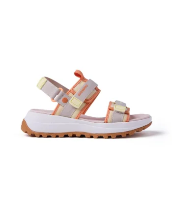 Sandale din material textil cu talpa wedge si inchidere velcro Sporty, Galben