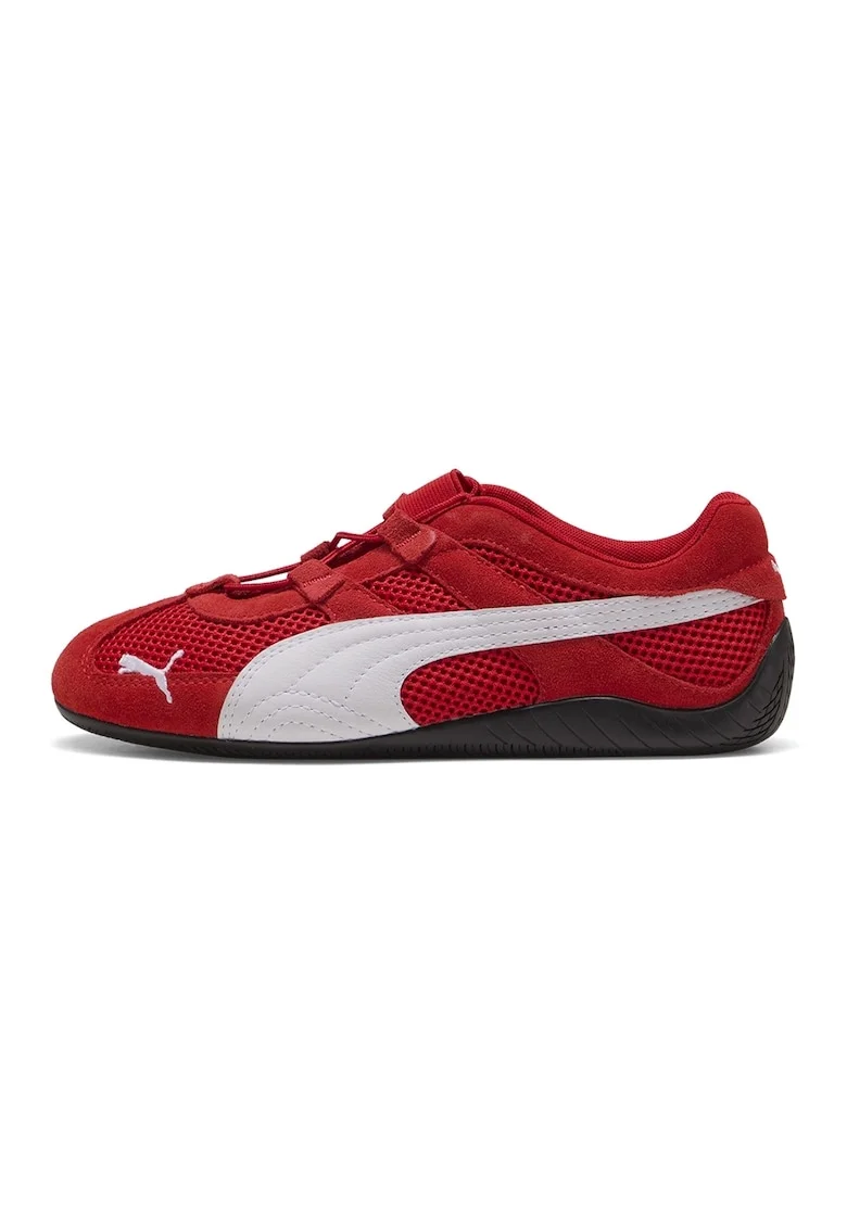 Pantofi sport Speedcat cu garnituri de piele intoarsa, Rosu/Alb optic