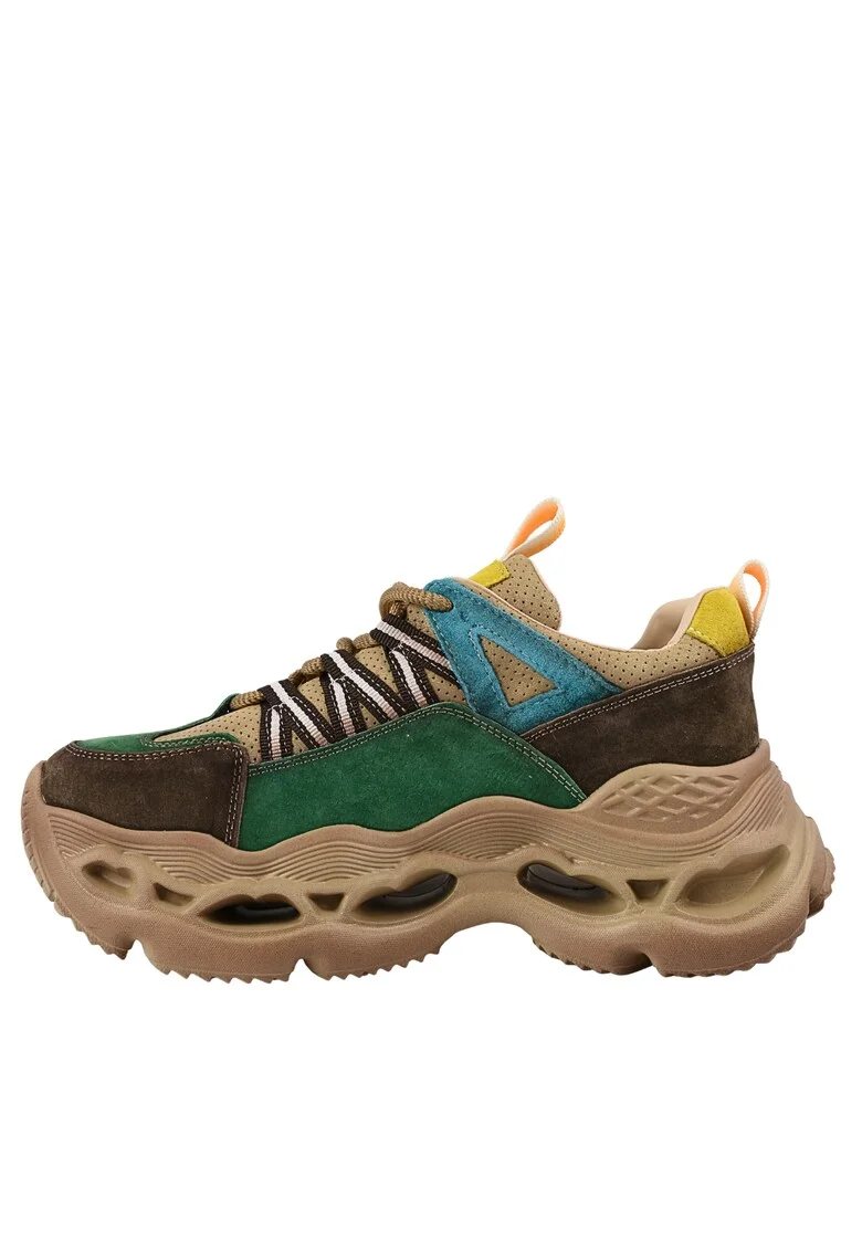 Pantofi sport, dama,  HY6383 bej, piele intoarsa, Bej