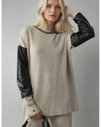 Pulover dama,  Gri, Tricot, One Size