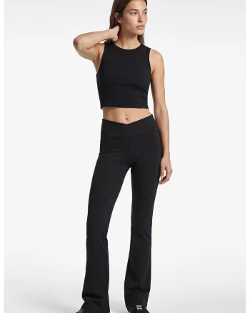 Colanti slim-fit cu croiala evazata, Negru
