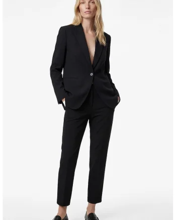 Pantaloni crop cu croiala conica, Negru