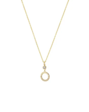 Colier placat cu aur de 18K si zirconia, Auriu