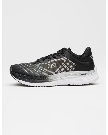 Pantofi sport din plasa cu garnituri din material sintetic, Negru/Argintiu