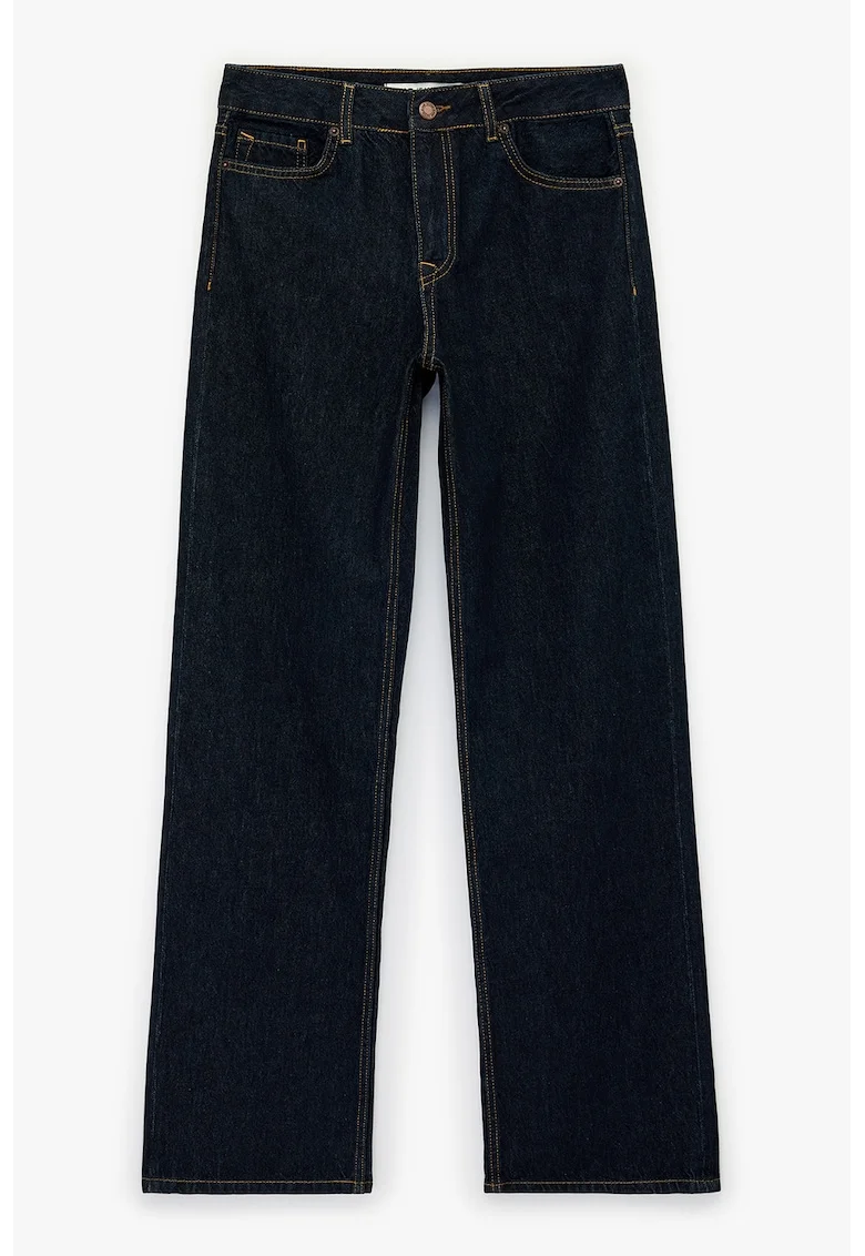 Blugi relaxed fit cu talie medie, Albastru ultramarin