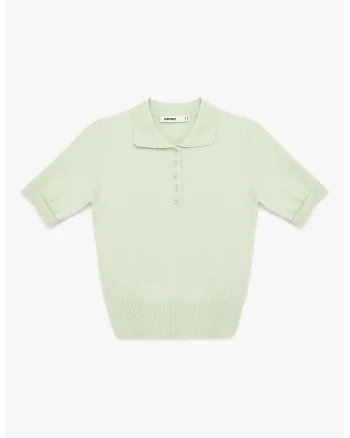 Pulover polo cu maneci scurte, Verde menta