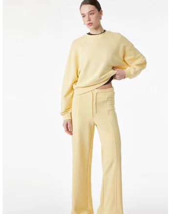 Pantaloni de trening cu croiala ampla, Galben deschis
