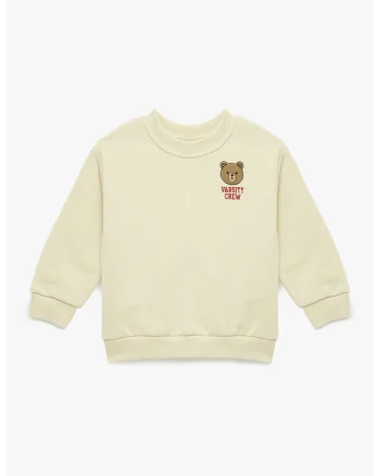 Bluza de trening din amestec de bumbac cu decolteu la baza gatului, Maro/Bej