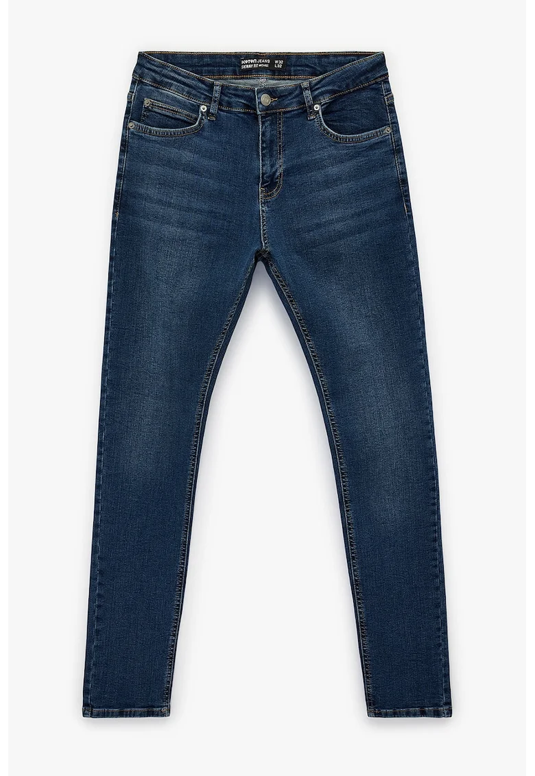 Blugi skinny cu talie medie, Albastru inchis