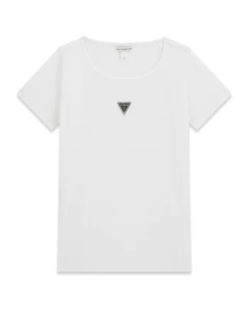 Tricou uni din amestec de bumbac, Alb