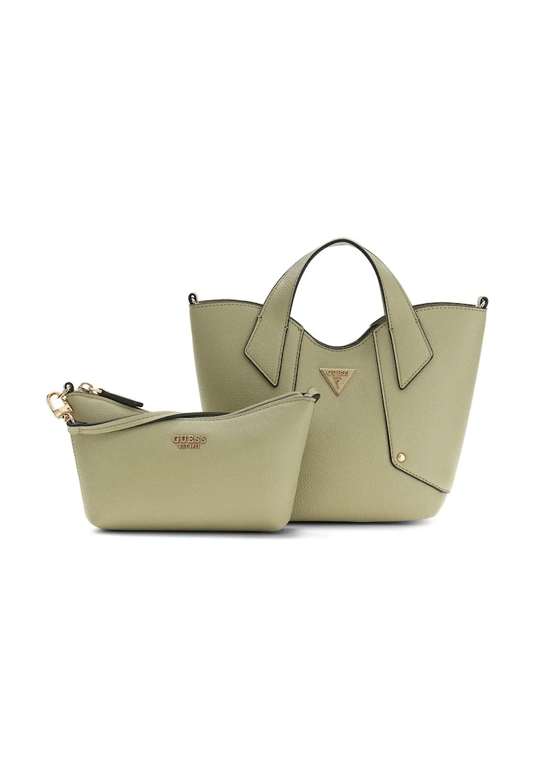 Geanta tote din piele ecologica cu etui detasabil Darcy, Verde fistic