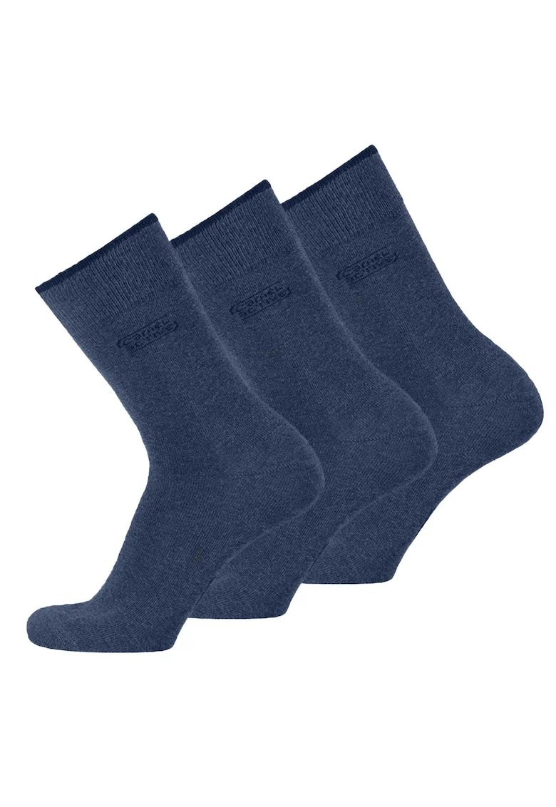 Set de sosete lungi din amestec de bumbac organic - 3 perechi, Albastru indigo
