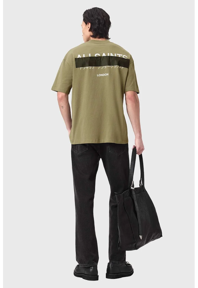 Tricou supradimensionat de bumbac organic Redact, Kaki